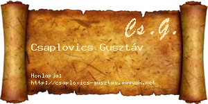 Csaplovics Gusztáv névjegykártya