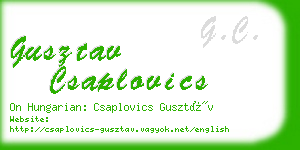 gusztav csaplovics business card